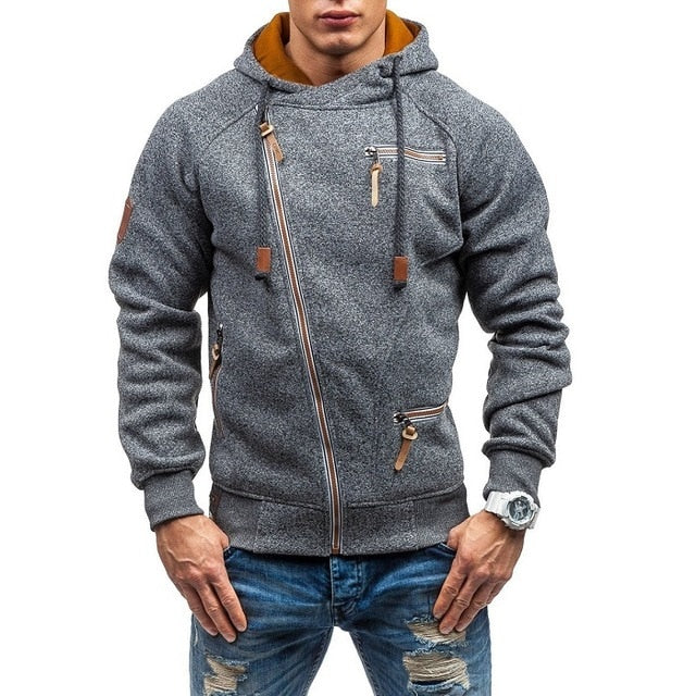 2018 High Quality Men Hoodies Winter Drawstring Zipper Hooded Sweatshirt Male Long Sleeve Pocket Pullover Hoodie Coat Plus Size