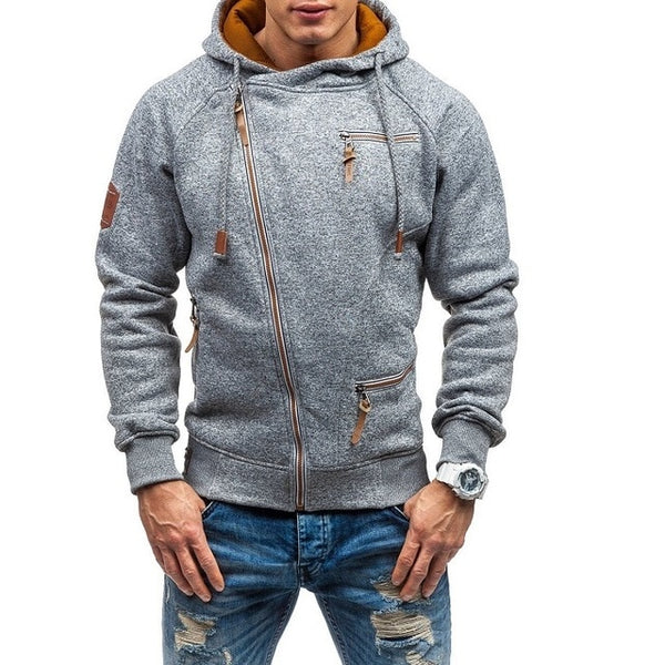 2018 High Quality Men Hoodies Winter Drawstring Zipper Hooded Sweatshirt Male Long Sleeve Pocket Pullover Hoodie Coat Plus Size