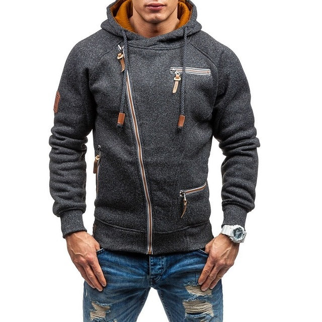 2018 High Quality Men Hoodies Winter Drawstring Zipper Hooded Sweatshirt Male Long Sleeve Pocket Pullover Hoodie Coat Plus Size