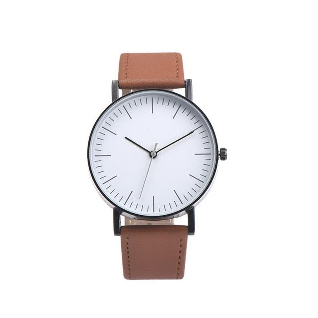Quartz Wristwatches Relogio Masculino  Business Alloy  Watches Men High Quality Leather Band Analog  Watch relogio masculino