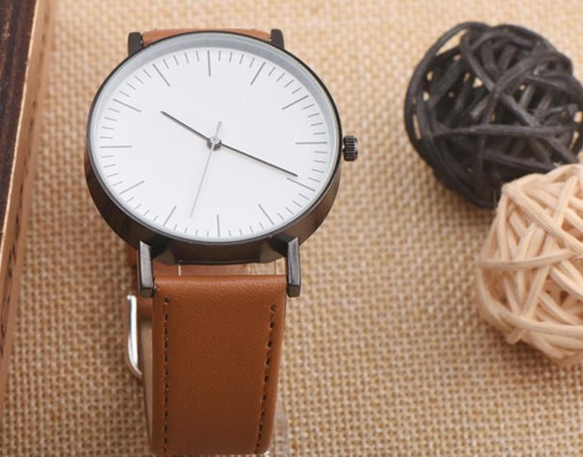 Quartz Wristwatches Relogio Masculino  Business Alloy  Watches Men High Quality Leather Band Analog  Watch relogio masculino