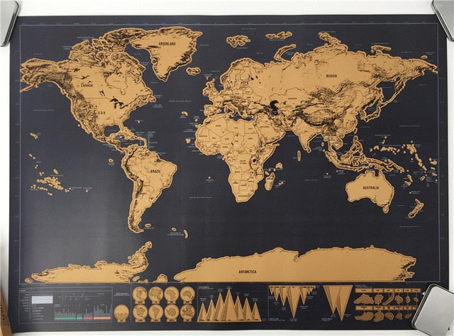 drop shipping  Deluxe blow poster Personalized scratch off World map